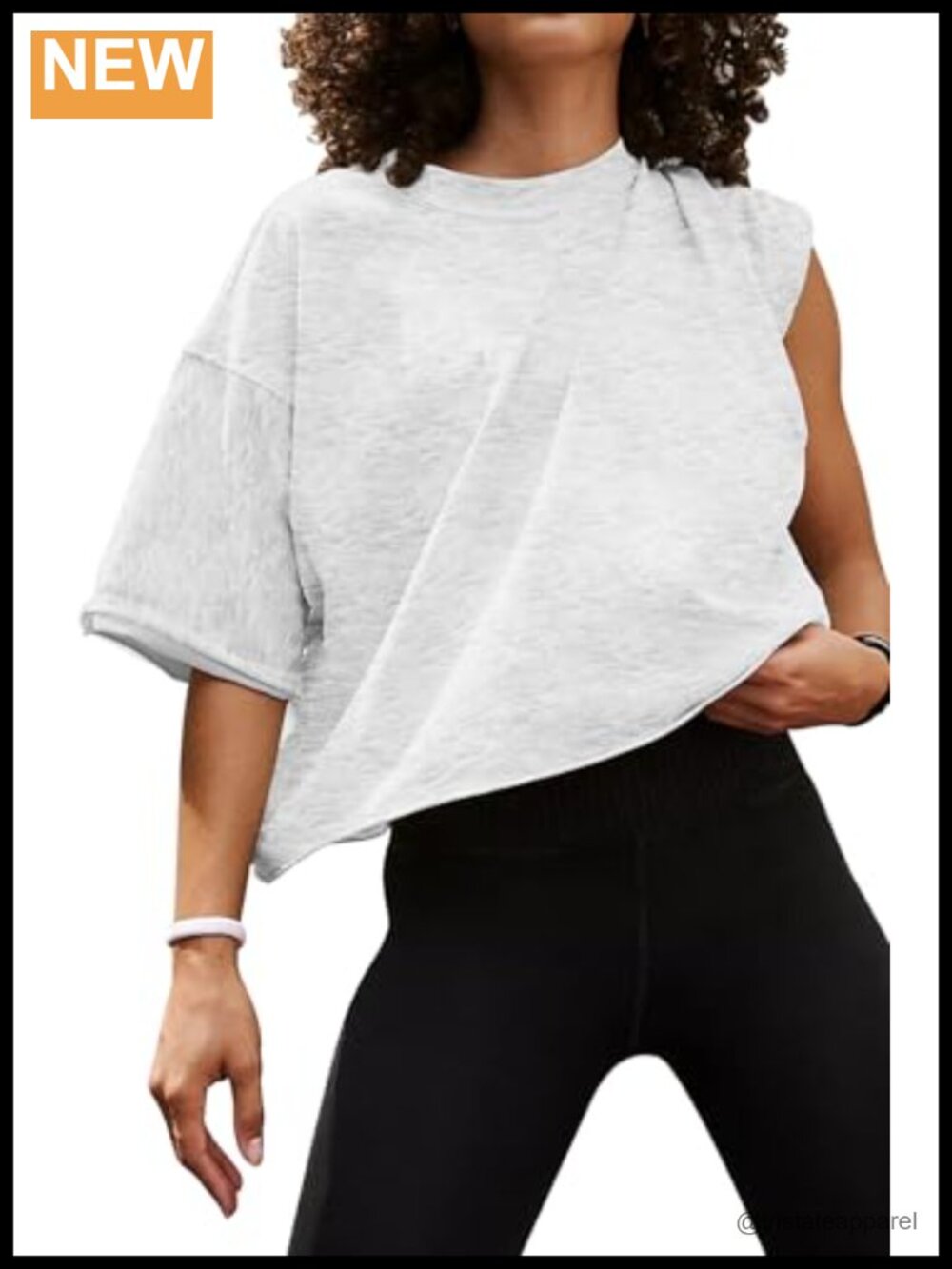 Oversized Crop Top Short Sleeve Boxy Roll Hem Tee Workout Casual